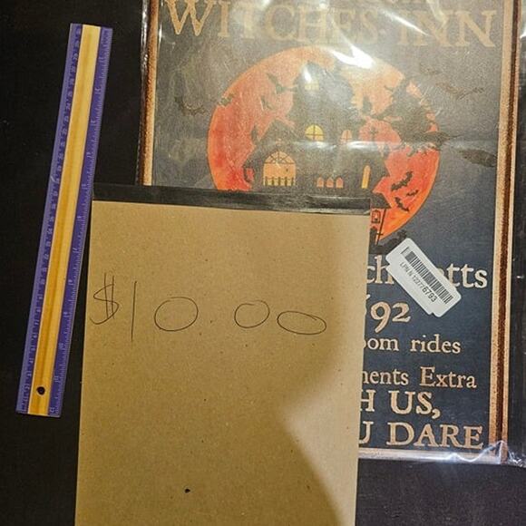 Retro Sign Witch Olde Salem Witches inn Cute Metal Sign Halloween Ghost 8X12inch - Picture 6 of 6